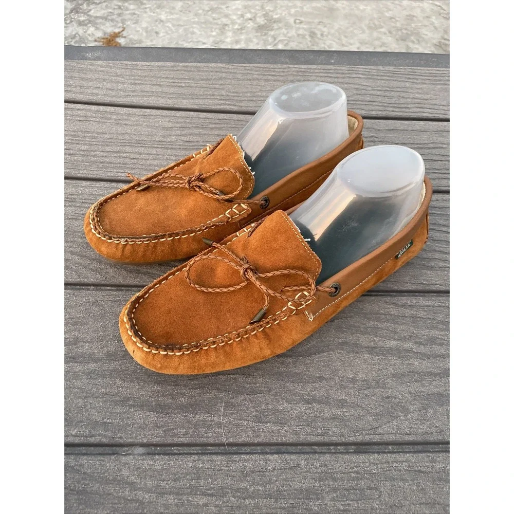 GH Bass Men's Slippers Size‎ 8 Brown Leather Moccasins House Shoes